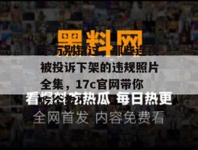 千万别错过，那些连夜被投诉下架的违规照片全集，17c官网带你吃个爽！