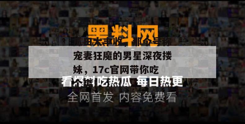 瓜田大丰收，那个号称宠妻狂魔的男星深夜搂妹，17c官网带你吃个爽！  第1张