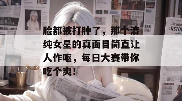 脸都被打肿了，那个清纯女星的真面目简直让人作呕，每日大赛带你吃个爽！  第1张