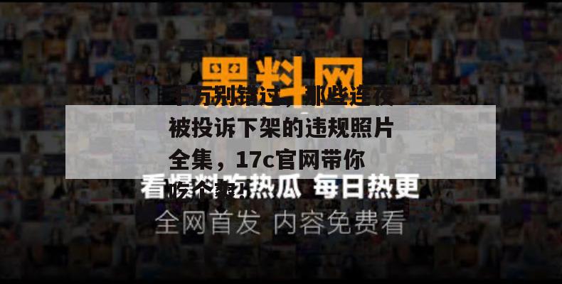 千万别错过，那些连夜被投诉下架的违规照片全集，17c官网带你吃个爽！  第1张