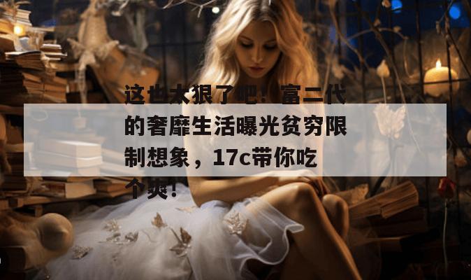 这也太狠了吧！富二代的奢靡生活曝光贫穷限制想象，17c带你吃个爽！  第1张